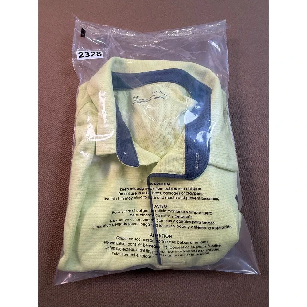 Under Armour‎ HeatGear Loose Fit Polo Shirt Men's XL Yellow Golf Athletic